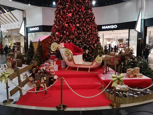 Décoration à poser Noël - Père Noël dans sa voiture - Jour de Fête -  Traditionnel - Thèmes de Noël