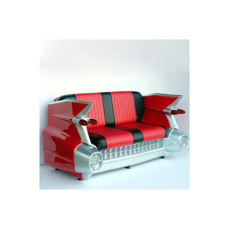 Sofa Cadillac noir et rouge