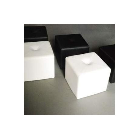 Pouf cube blanc 33cm