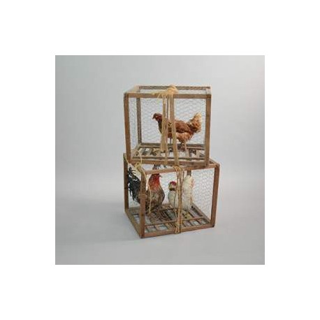 Cage avec poules 47cm