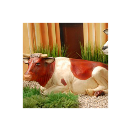 Vache couchée grandeur nature 140cm