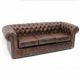 Chesterfield marron 3 places 73cm