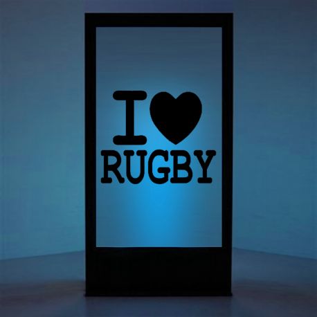 Panneau lumineux I love rugby