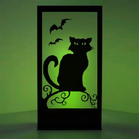 Panneau lumineux chat noir