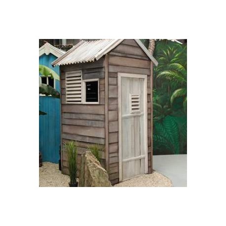 Cabine de plage grise 3D 247cm