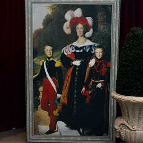 Peinture Portrait Dame et ses Princes