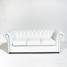 Chesterfield blanc 3 places 72cm