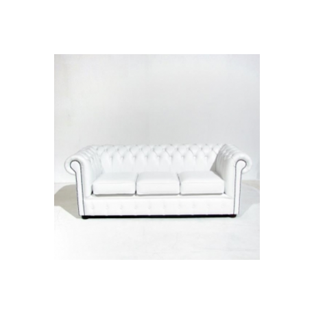 Chesterfield blanc 3 places 72cm