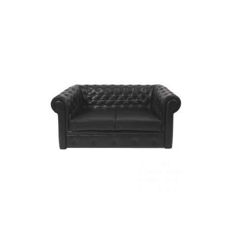 Chesterfield noir 2 places 90cm