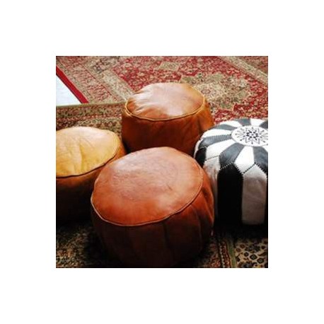 Pouf en cuir 50cm