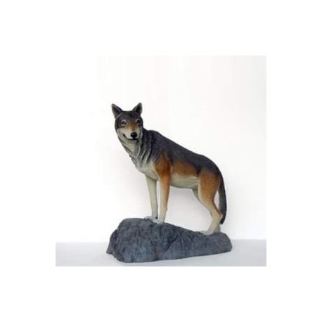 Loup sur rocher 124cm